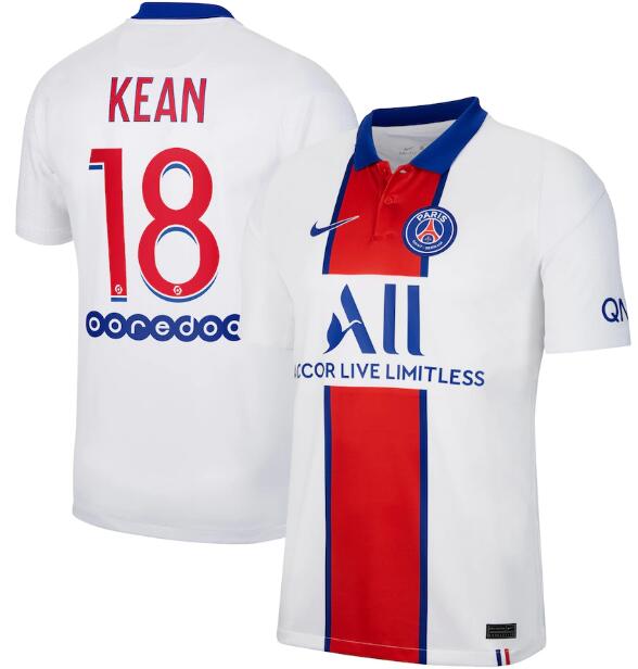 PSG Away Kit Soccer Jersey Kean 18 2020/21